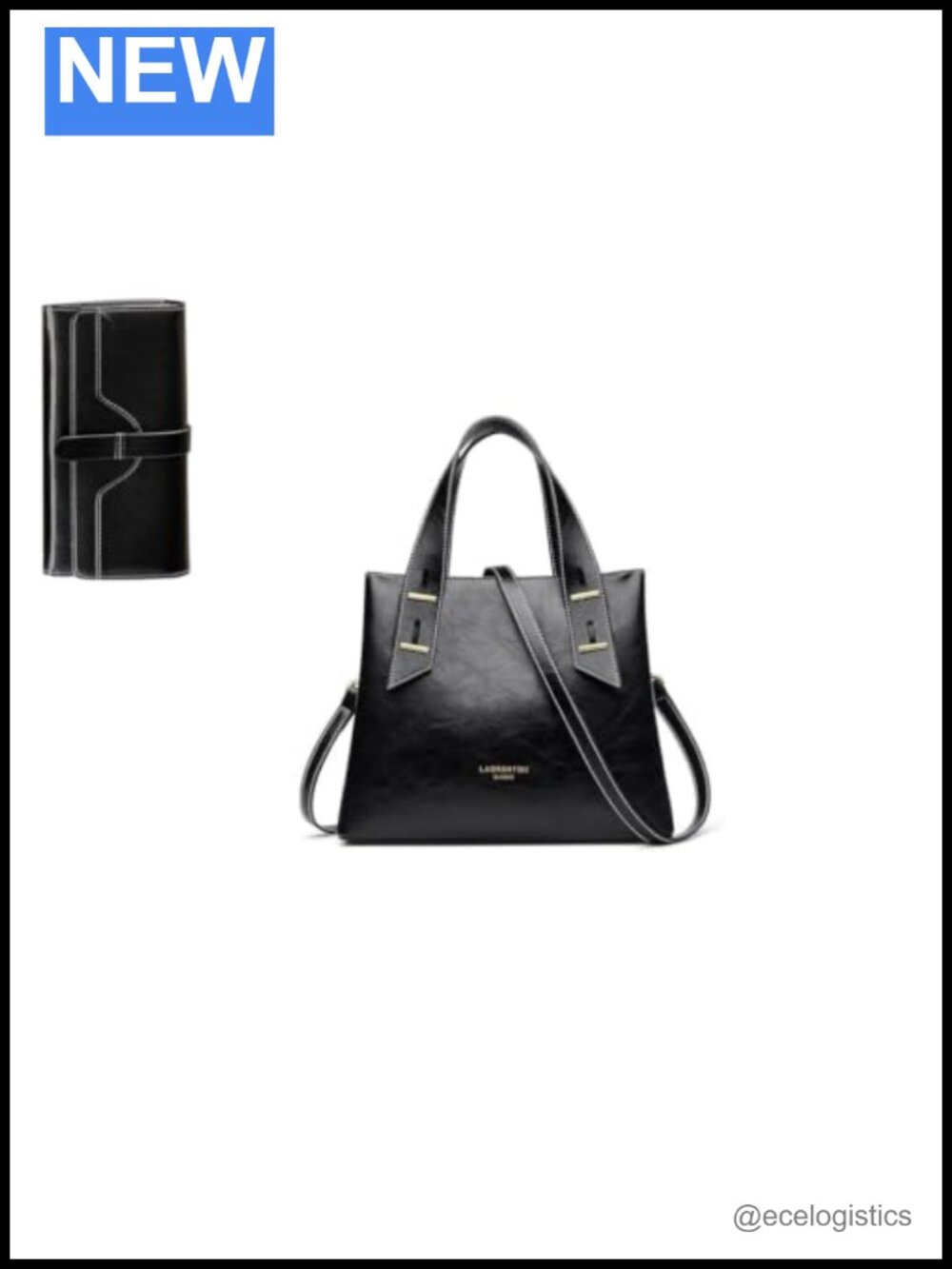 Women's Genuine Leather Satchel Handbag Crossbody with Long Bifold Wallet